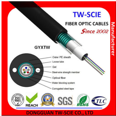 유니 튜브 조명 무장한 구조물과 4f 50/125Mm GYXTW 공기 광섬유 케이블
