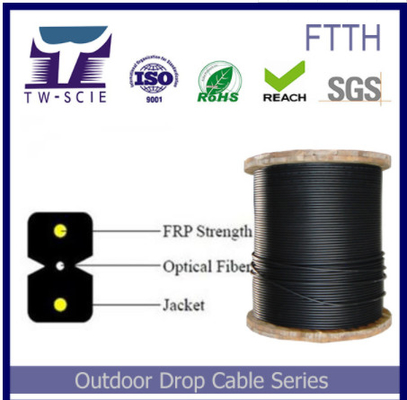 FTTH 2 핵심 실내 보호된 광학 섬유 케이블, 놓게 쉬운 섬유 하락 케이블