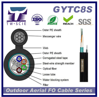 GYTC8s 36 핵심 강 무장한 광섬유 케이블  직접매설식（배관） 광섬유 케이블은 텔레커뮤니케이션에 사용했습니다
