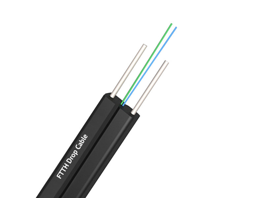 핫 디프 가설 FTTH 드롭 케이블 맞춤형 모양 PE PVC LSZH HDPE 재킷 0.45mm 강철