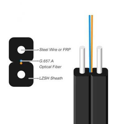 GJYXFCH 야외 2코어 FRP 드롭 광섬유 케이블 FTTH 광섬유 케이블