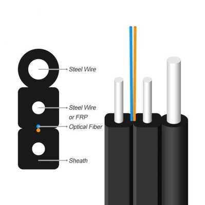 GJYXFCH 야외 2코어 FRP 드롭 광섬유 케이블 FTTH 광섬유 케이블