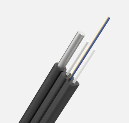 자부장형 FTTH 드롭 케이블 1 코어 ~ 4 코어 실내 외관 오버헤드 광섬유 케이블