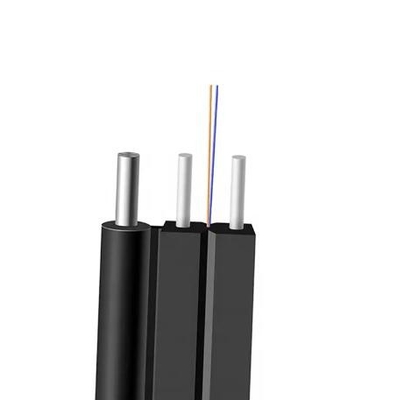 자기 지원 2 코어 FTTH 실내 외관 광섬유 드롭 케이블
