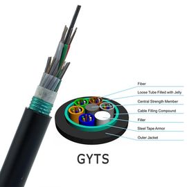 다중 루즈 튜브가 강 외장 케이블을 주름지게 한 직접적 매장과 GYTS-에어리얼 야외 광섬유 케이블