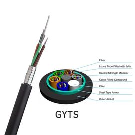 다중 루즈 튜브가 강 외장 케이블을 주름지게 한 직접적 매장과 GYTS-에어리얼 야외 광섬유 케이블