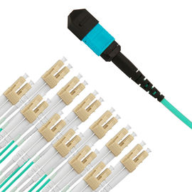 1개 MPO-LC 24 코어 MPO OM3 광섬유 패치 코드 케이블 3M 다중 모드 커넥터
