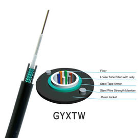 GYXTW  중심 루즈 튜브 단일모드 광 케이블 검은 외부 쉬스 색깔 붕괴 저항