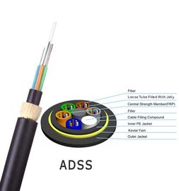 옥외 공중 ADSS 96 핵심 모든 유전체 자체 지원 광섬유 케이블
