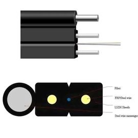 LSZH 외부 쉬스 2*0.45mm 강 강도 부재 SM FTTH 광섬유 드롭 케이블