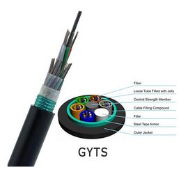 144 코어 풀 튜브 스트랜드 GYTS 야외 공기 및 도트 SM 광섬유 케이블