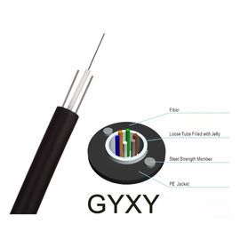 2 철강선 힘 일원 광학 섬유 케이블 GYXY를 가진 24의 핵심 옥외 G652D 단일 모드