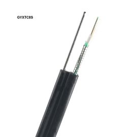 GYXTC8S HDPE 검정 외부 칼집 야외 광섬유 케이블 Uni-tube 그림 8 모양 단일 와이어 메신저