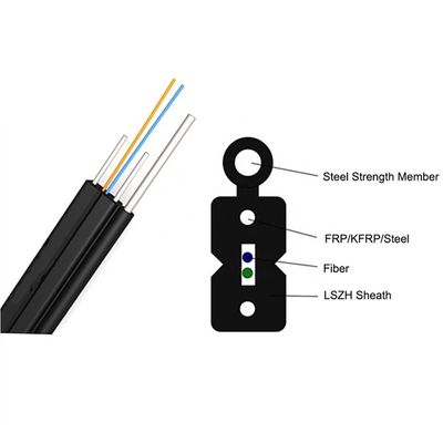 컴퓨터 네트워크에서 FTTH 드롭 케이블 1 2 4 핵심 LSZH 덮개 활 종류 섬유상 광학