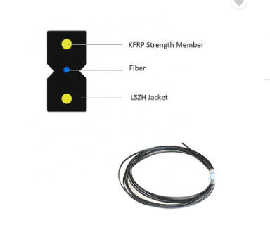 실내 광섬유 케이블 1 핵심 G657A1 섬유 FRP LSZH 덮개 드롭 케이블 FTTH 드롭 케이블