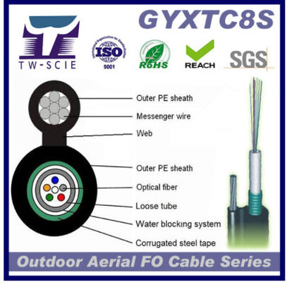 GYXTC8S 자체 지원 24 코어 야외 광섬유 케이블