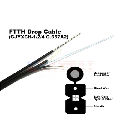 GJYXCH FTTH 야외 자립형 드롭 케이블 1/2/4 코어 단일 모드 그림 8
